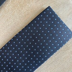 Dunhill Black and Blue Polka Dot Tie, New with Tag